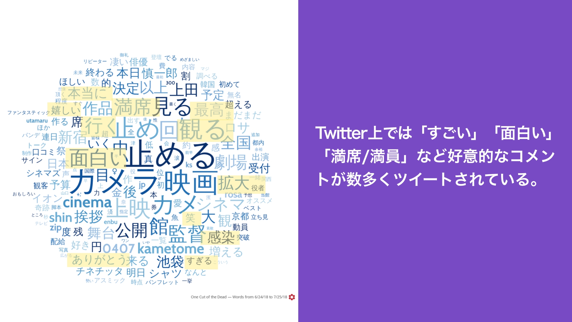 Twitter マーケティング カメラを止めるな!ツイッターコメント