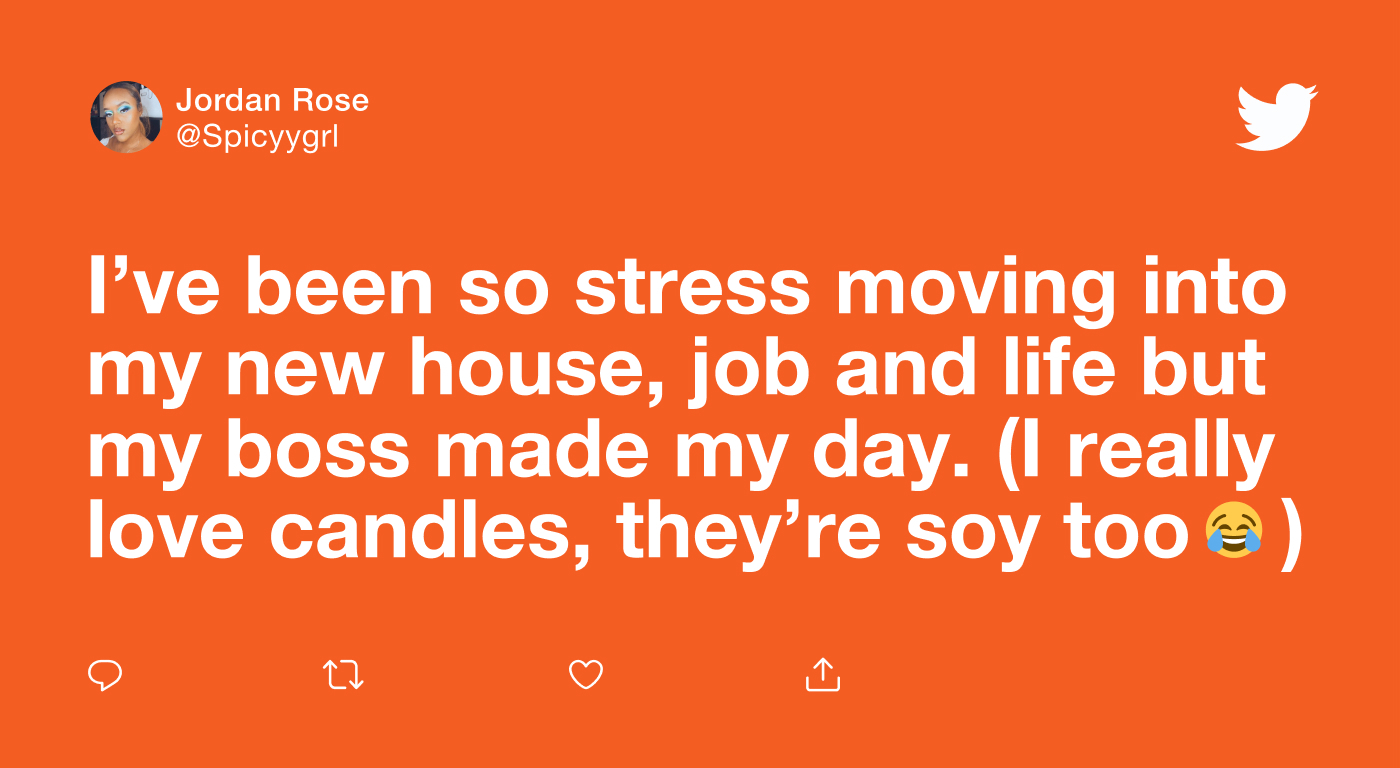 @Spiccygrl's Tweet about stress & moving into a new house
